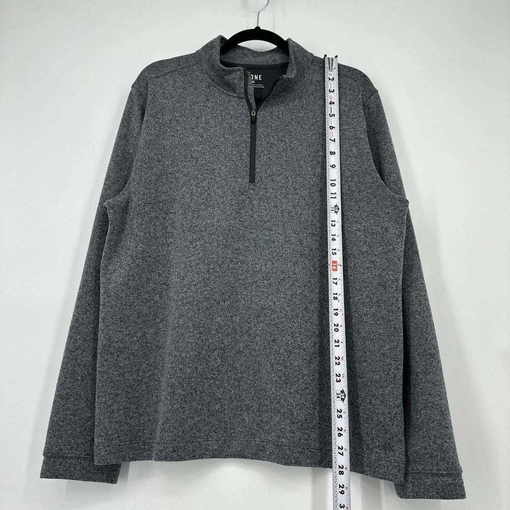 RHONE Mens Commuter Quarter 4 Zip Pullover Sweatshirt Gray Heathered Size L